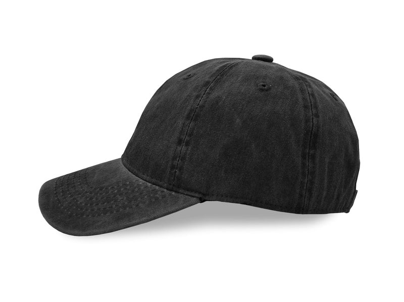 UltraKey Baseball Cap, UltreKey Washed Cotton Adjustable Sport Outdoor Sun Cap Unisex Hip hop Casual Hat Snapback Cap(Black) - Image 4